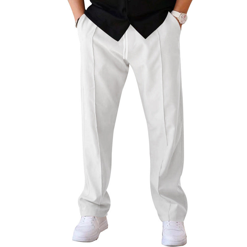Herren elegante Freizeithose mit geradem Schnitt und klassischen Falten