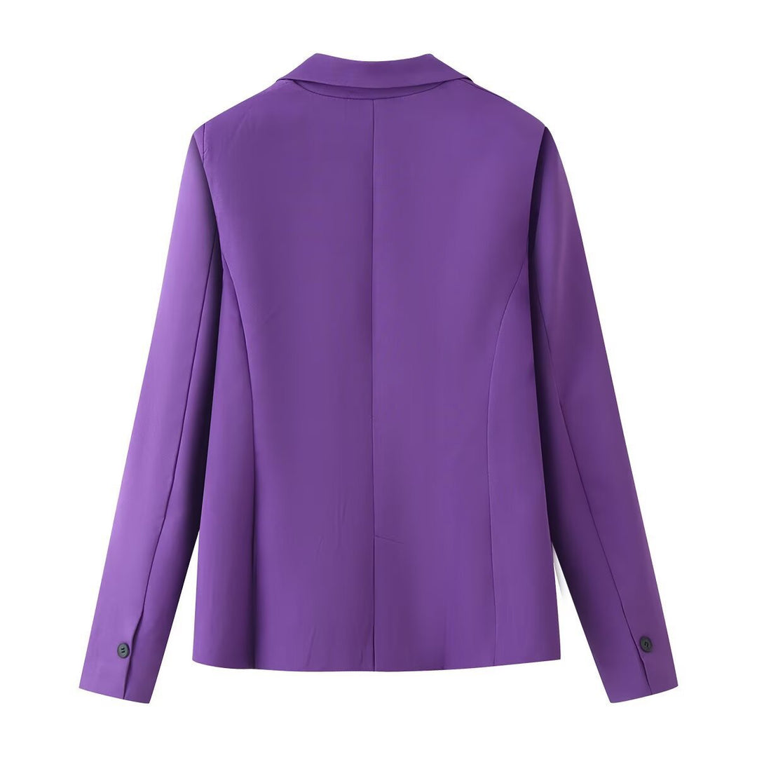 Damen Einreihiger taillierter Blazer mit schmalem Revers und Paspeltaschen Nord Taschen