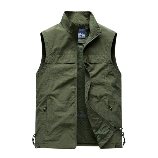 Herren  leichte winddichte Outdoorweste mit Reißverschlusstaschen und atmungsaktivem Mesh-Futter Nord Taschen