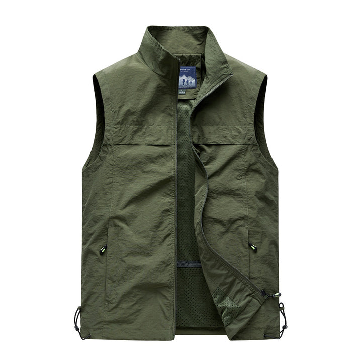 Herren  leichte winddichte Outdoorweste mit Reißverschlusstaschen und atmungsaktivem Mesh-Futter Nord Taschen