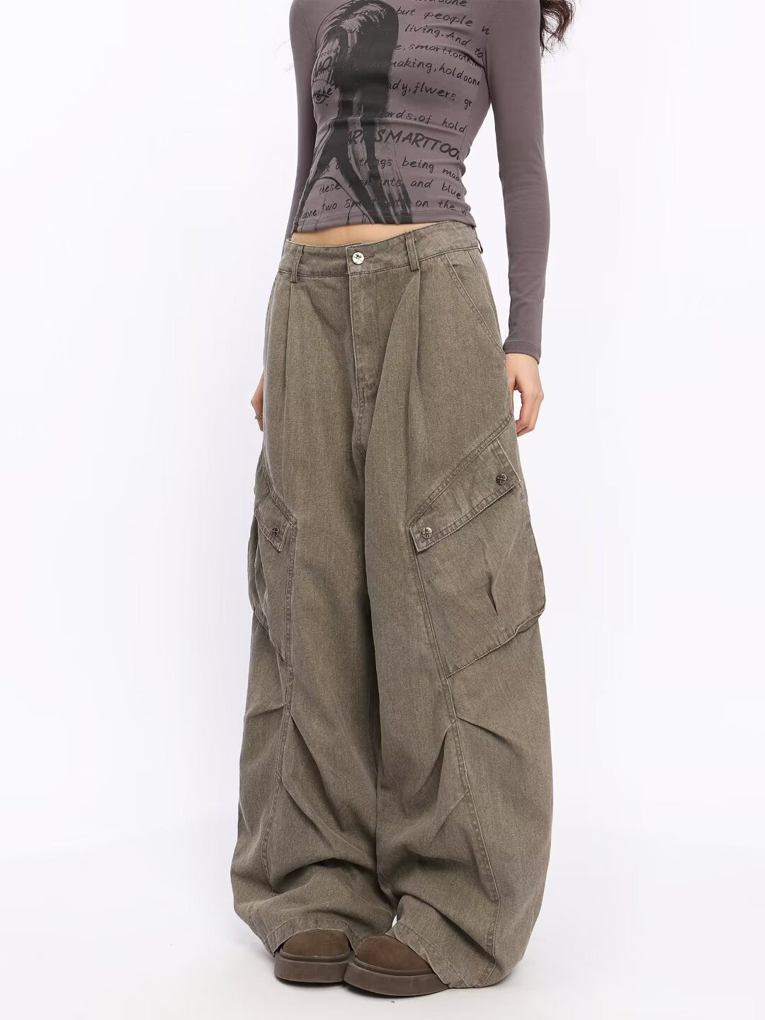 Damen Übergrößen Cargo-Jeans Nord Taschen