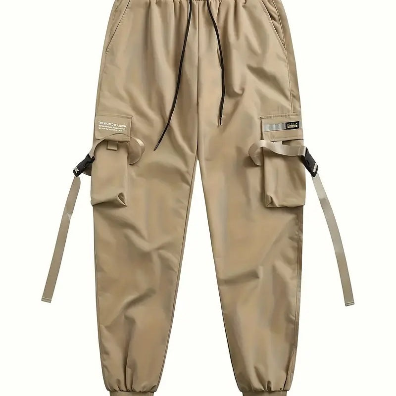 Herren Technische Cargo-Jogginghose mit Mehrfachtaschen, Gurtriemen & elastischem Bündchen Nord Taschen