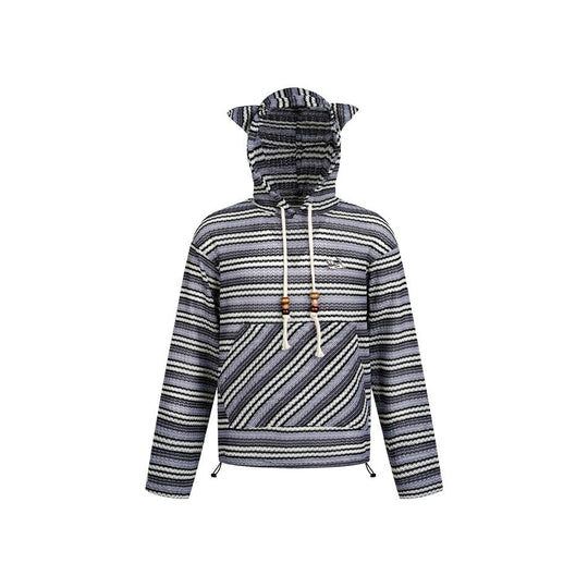 Damen Strick‑Kapuzenpullover mit Katzenohren und Kängurutasche Nord Taschen