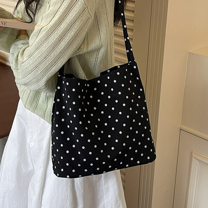 Damen Jute-Tragetasche mit stilvollem Punktedesign und robuster Verarbeitung Nord Taschen