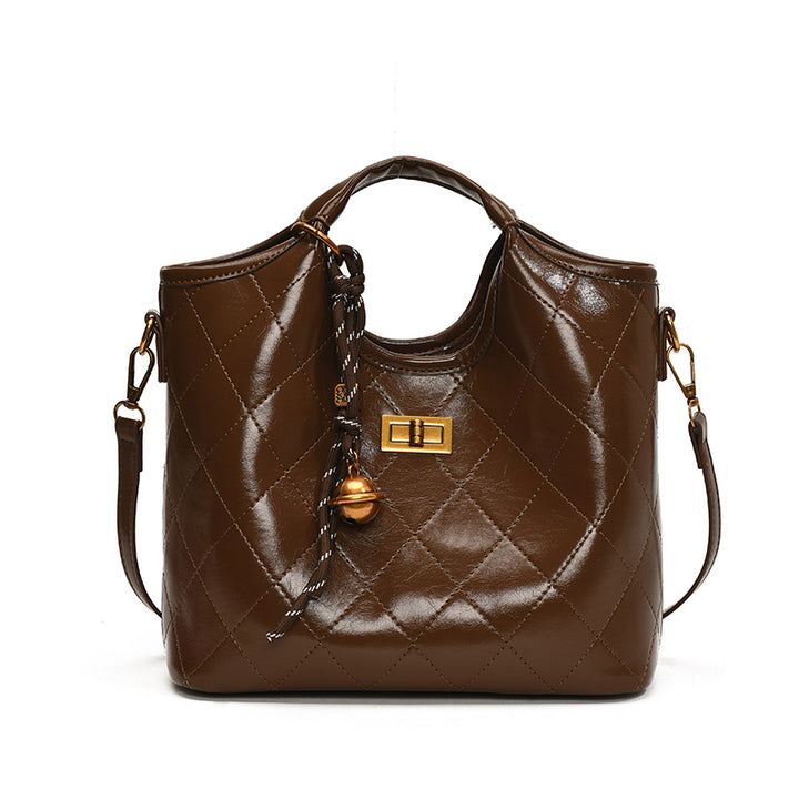 Damen modische Handtasche mit elegantem Steppmuster und abnehmbaren Anhänger Nord Taschen