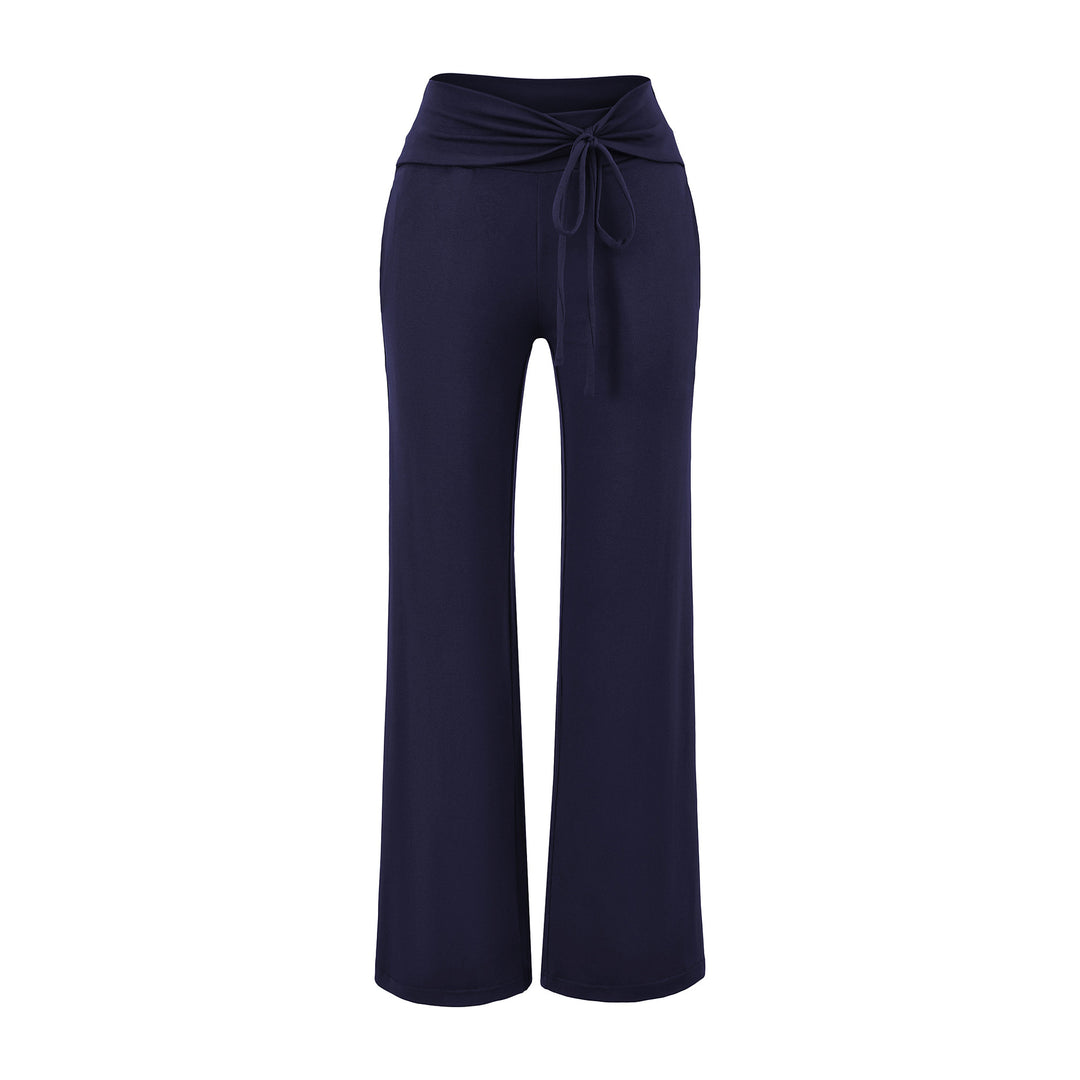 Damen Weite Jersey-Loungehose mit Umschlagbund und Tunnelzug Nord Taschen