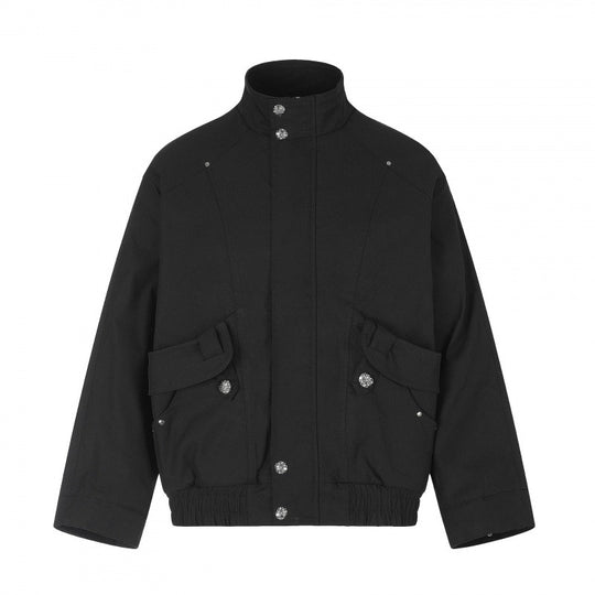 Unisex Kurzblouson im Boxy‑Cut mit Stehkragen, Pattentaschen und elastischem Saum Nord Taschen