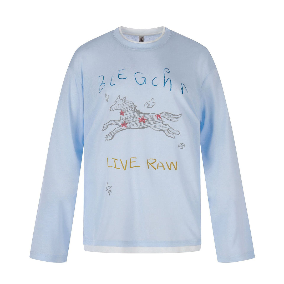 Damen Langarmshirt mit illustrativem Pferde‑Print und Lagenoptik Nord Taschen