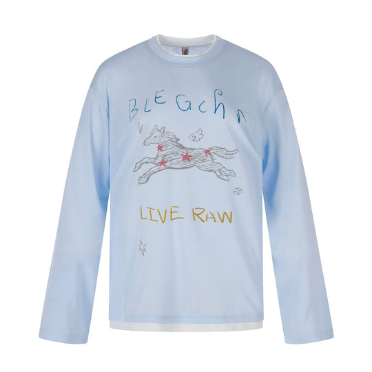 Damen Langarmshirt mit illustrativem Pferde‑Print und Lagenoptik Nord Taschen