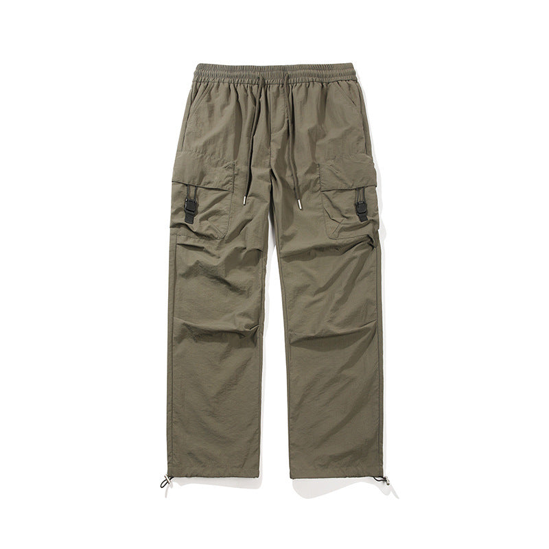 Herren Leichte Ripstop‑Trekking‑Cargohose mit Elastikbund, Kordelzug und Schnallen‑Cargotaschen Nord Taschen