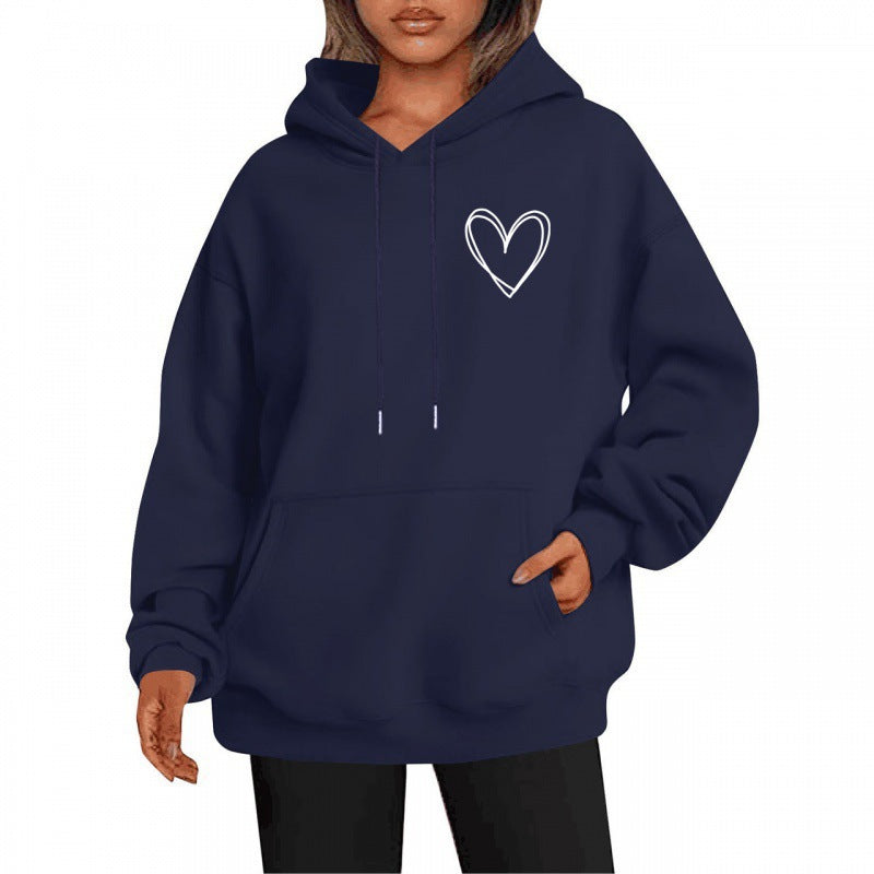 Kapuzenpullover Herzdruck Damen