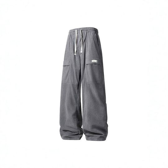 Herren Weite Cord-Cargohose mit Tunnelzugbund, Klapptaschen & gerippter Struktur Nord Taschen