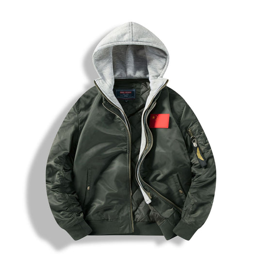 Herren Bomberjacke mit abnehmbarer Kapuzen-Innenseele und gesteppter Thermofütterung Nord Taschen