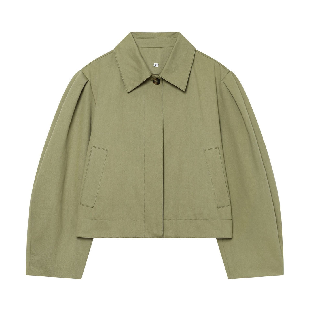 Damen Gekürzte Boxy-Utility-Jacke mit Kellerfalten und Pattentaschen Nord Taschen