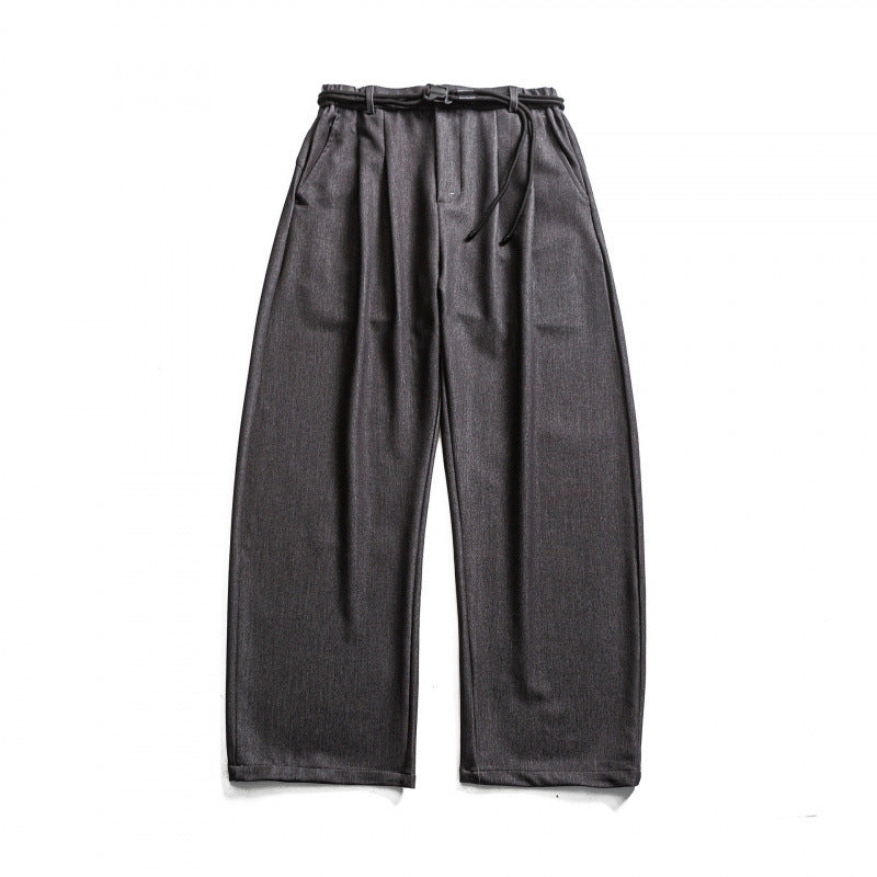 Damen Hochtalierte weite Marlene-Hose mit Faltenbund und Tunnelzuggürtel Nord Taschen