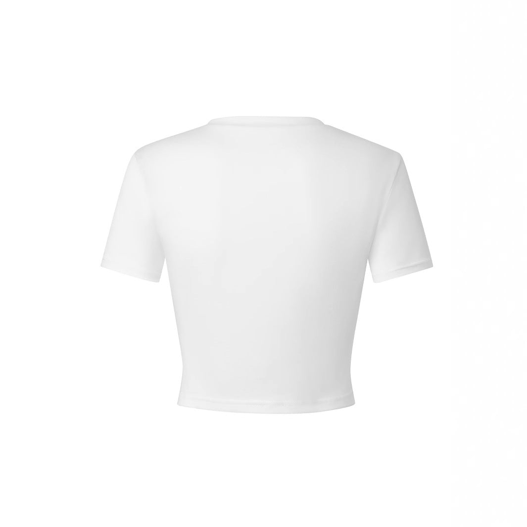 Damen Crop-Shirt mit kreativem Cowboy-Statement