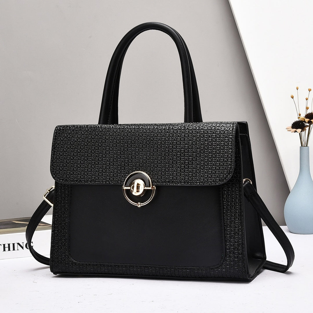 Damen elegante Handtasche mit strukturiertem Obermaterial und Goldakzenten Nord Taschen