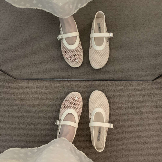 Damen Luftige Mesh-Sandalen mit verstellbarem Riemen und eleganter Schnalle Nord Taschen