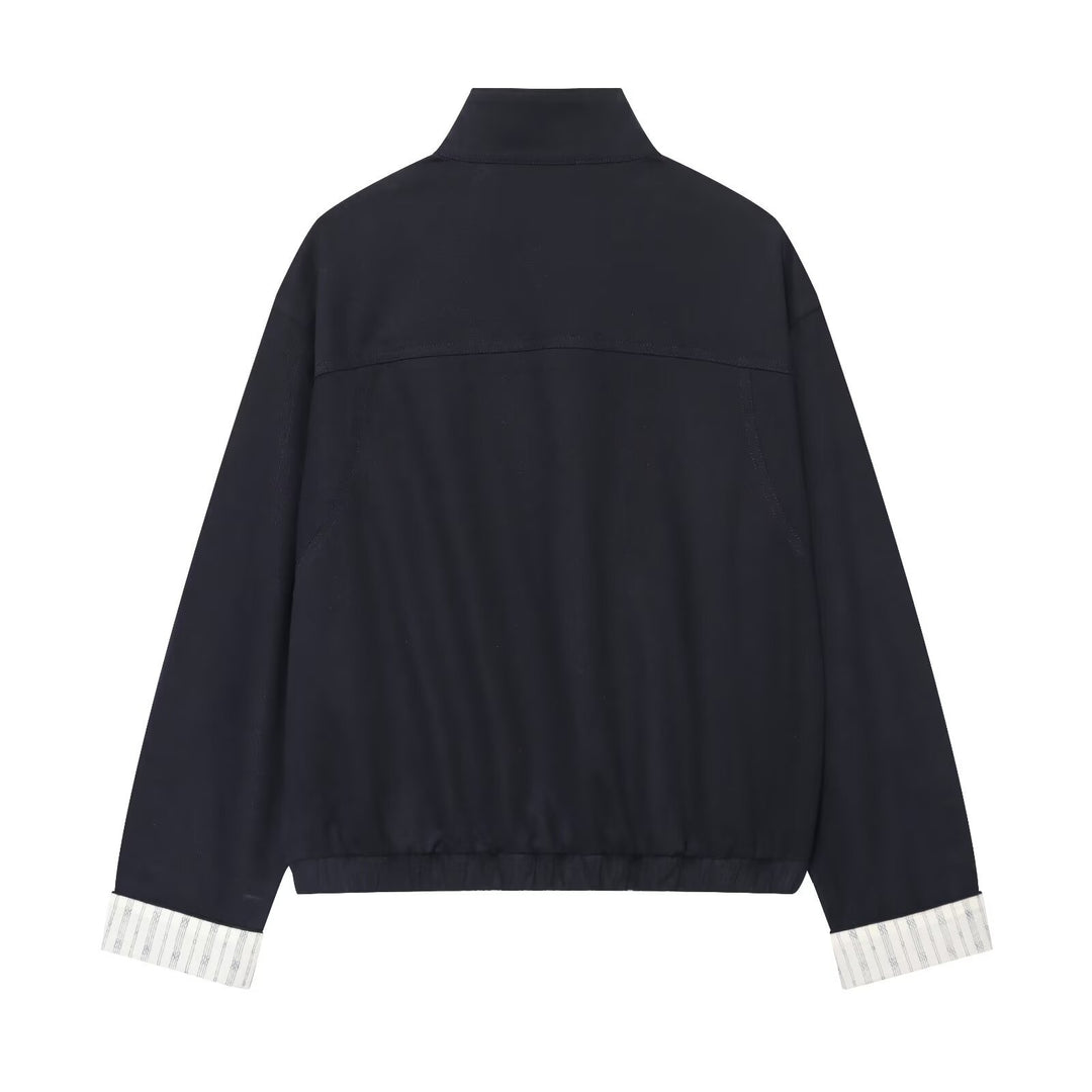 Damen Kurzer Boxy‑Blouson mit Stehkragen, aufgesetzten Pattentaschen und goldfarbenen Details Nord Taschen