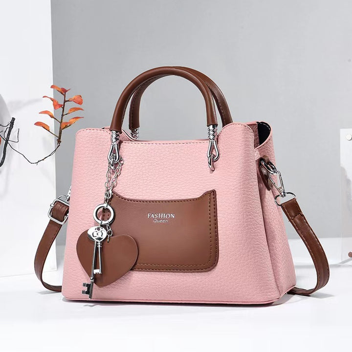 Damen Handtasche mit strukturiertem Kunstleder und abnehmbaren Anhänger Nord Taschen