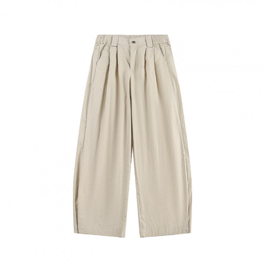 Damen Weite hochgeschnittene Culotte‑Hose mit Bundfalten, elastischem Taillenbund und Eingrifftaschen Nord Taschen