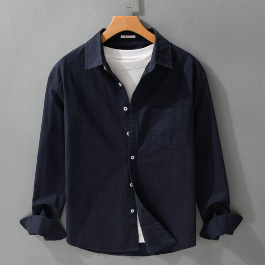 Herren Lässiges Layering-Hemd im Overshirt-Stil mit weichem Baumwollgriff und Brusttasche Nord Taschen