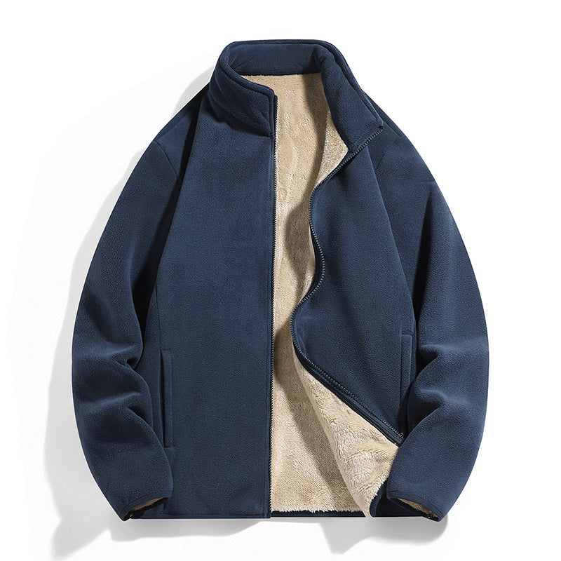 Herren Thermo-Fleecejacke mit weichem Sherpa-Innenfutter und Stehkragen Nord Taschen