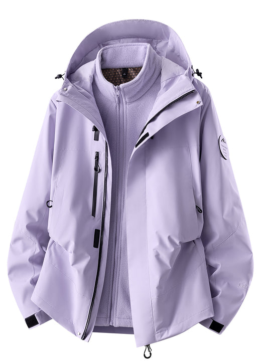 Herren wasserdichte Outdoorjacke mit abnehmbarer Fleece-Innenjacke Nord Taschen