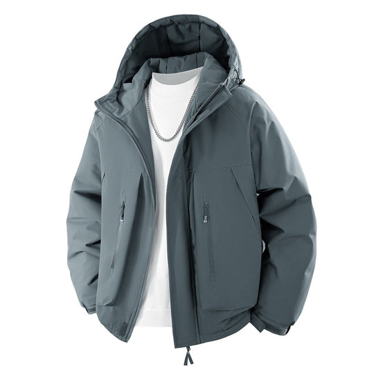 Herren Wattierte Kapuzen-Outdoorjacke mit wasserabweisender Membran und technischen Reißverschlusstaschen Nord Taschen