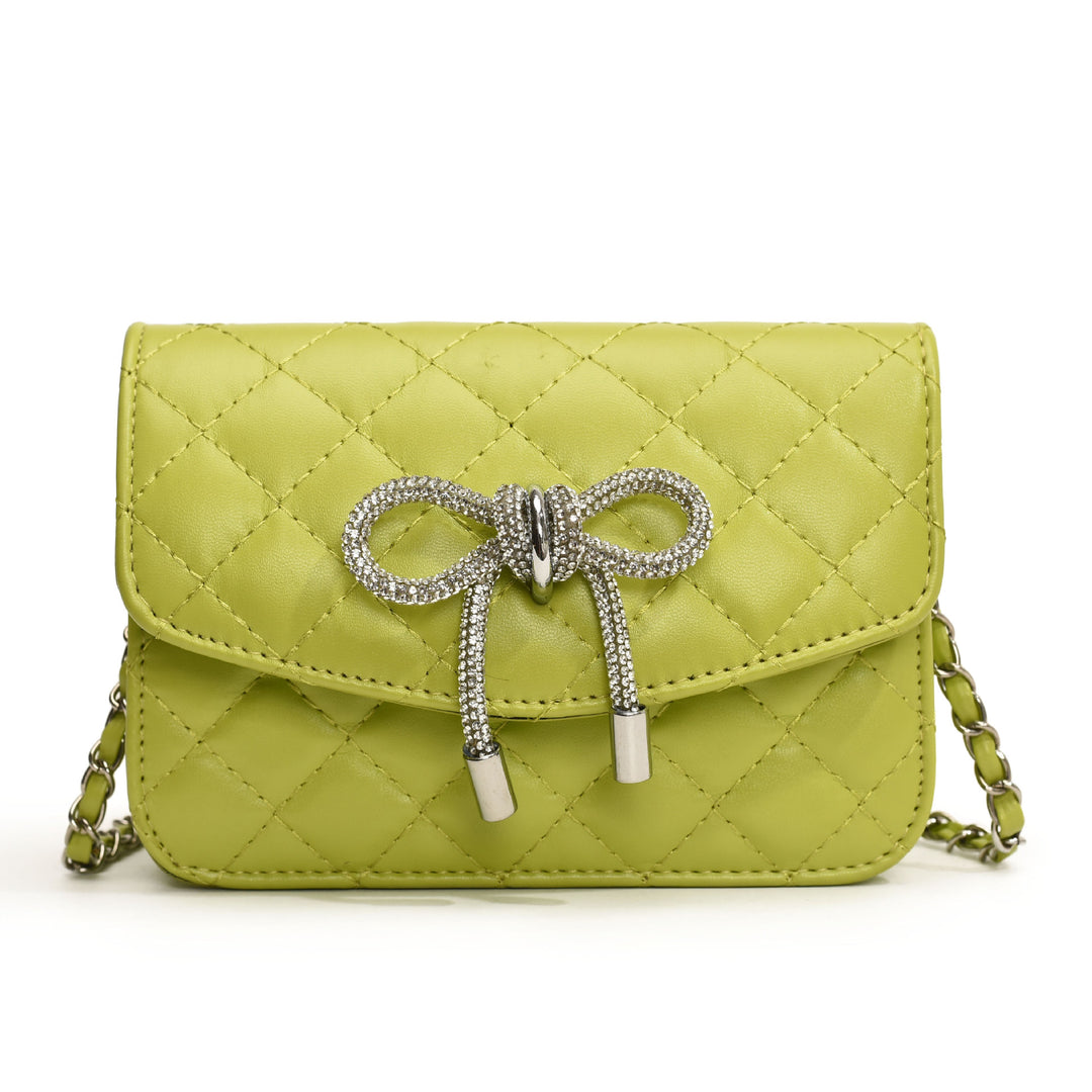 Damen Mini-Handtasche mit luxuriösem Steppmuster und funkelndem Kettenanhänger Nord Taschen