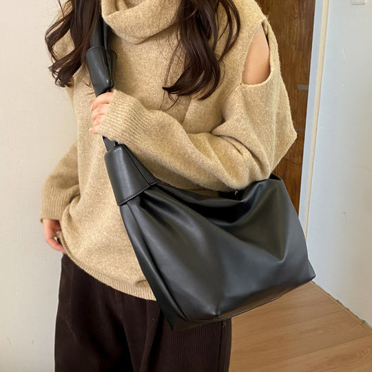 Damen Hobo-Tasche aus hochwertigem Kunstleder mit elastischem Tragegriff Nord Taschen