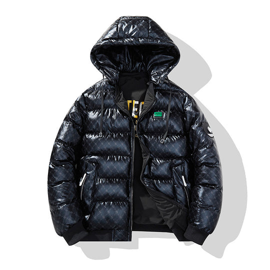 Herren Modische Steppjacke mit Kapuze und glänzendem Finish Nord Taschen