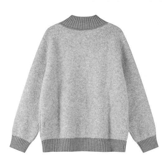 Unisex Boxy-Strickpullover mit Henley-Knopfleiste und hochgezogenem Rippkragen Nord Taschen