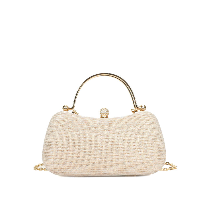 Damen Clutch mit funkelndem Glitzer und elegantem Goldrahmen Nord Taschen