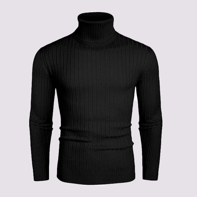 Herren gerippter Rollkragenpullover aus Feinstrick mit taillierter Silhouette Nord Taschen