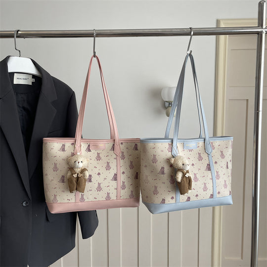 Damen Tragetasche mit verspieltem Kätzchenmotiv und abnehmbarem Anhänger Nord Taschen