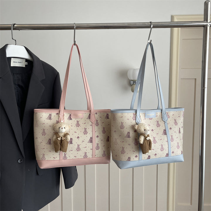 Damen Tragetasche mit verspieltem Kätzchenmotiv und abnehmbarem Anhänger Nord Taschen