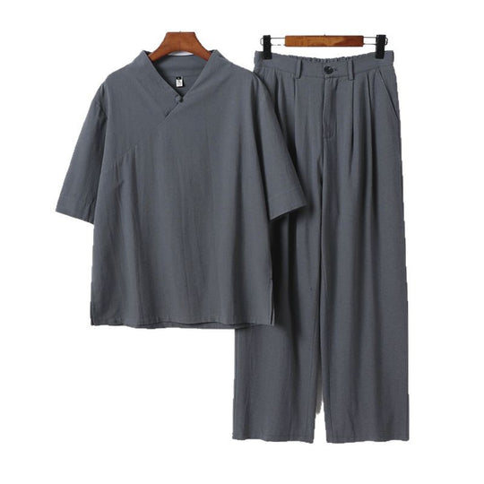 Unisex Locker sitzendes Lounge-Set im Kimono-Stil mit halblangem Arm und elastischer Bundhose Nord Taschen