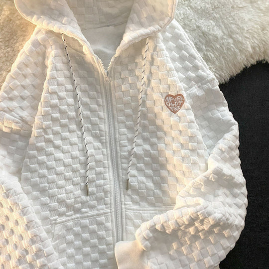 Damen Kapuzenjacke aus strukturiertem Material mit praktischen Taschen und modischem Design