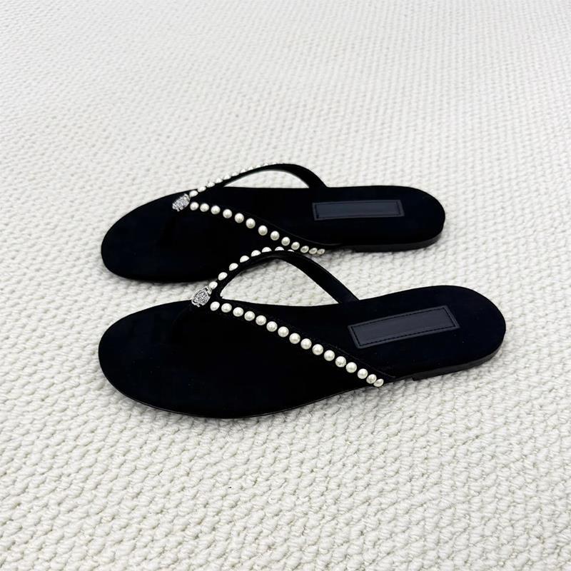 Damen Zehentrenner-Sandalen mit dekorativem Perlenschmuck und komfortablem Fußbett Nord Taschen