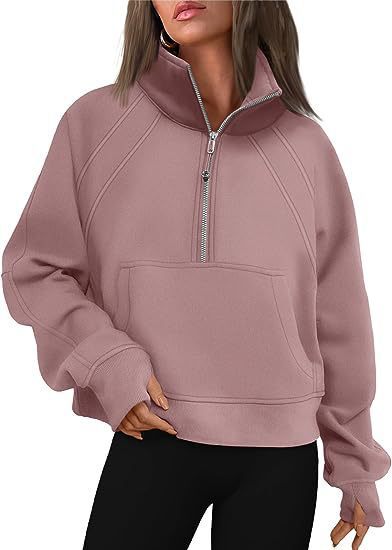 Damen sportlicher Hoodie mit kurzem Reißverschluss und praktischer Kängurutasche Nord Taschen