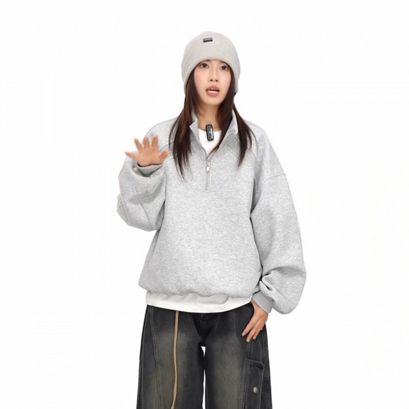 Unisex Halbzip-Sweatshirt mit Raglanärmeln, Eingrifftaschen und geripptem Saum Nord Taschen