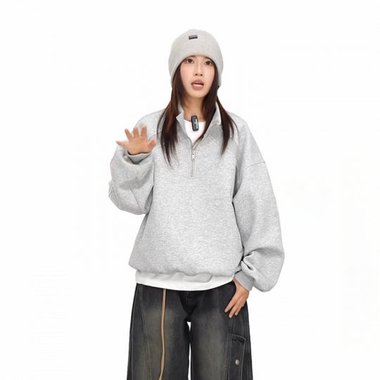 Unisex Halbzip-Sweatshirt mit Raglanärmeln, Eingrifftaschen und geripptem Saum Nord Taschen