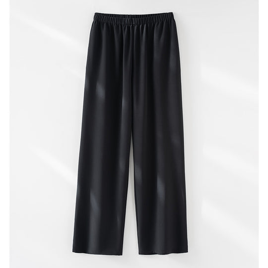Damen Weite Satin-Hose mit Elastikbund und fließender Palazzo-Silhouette Nord Taschen