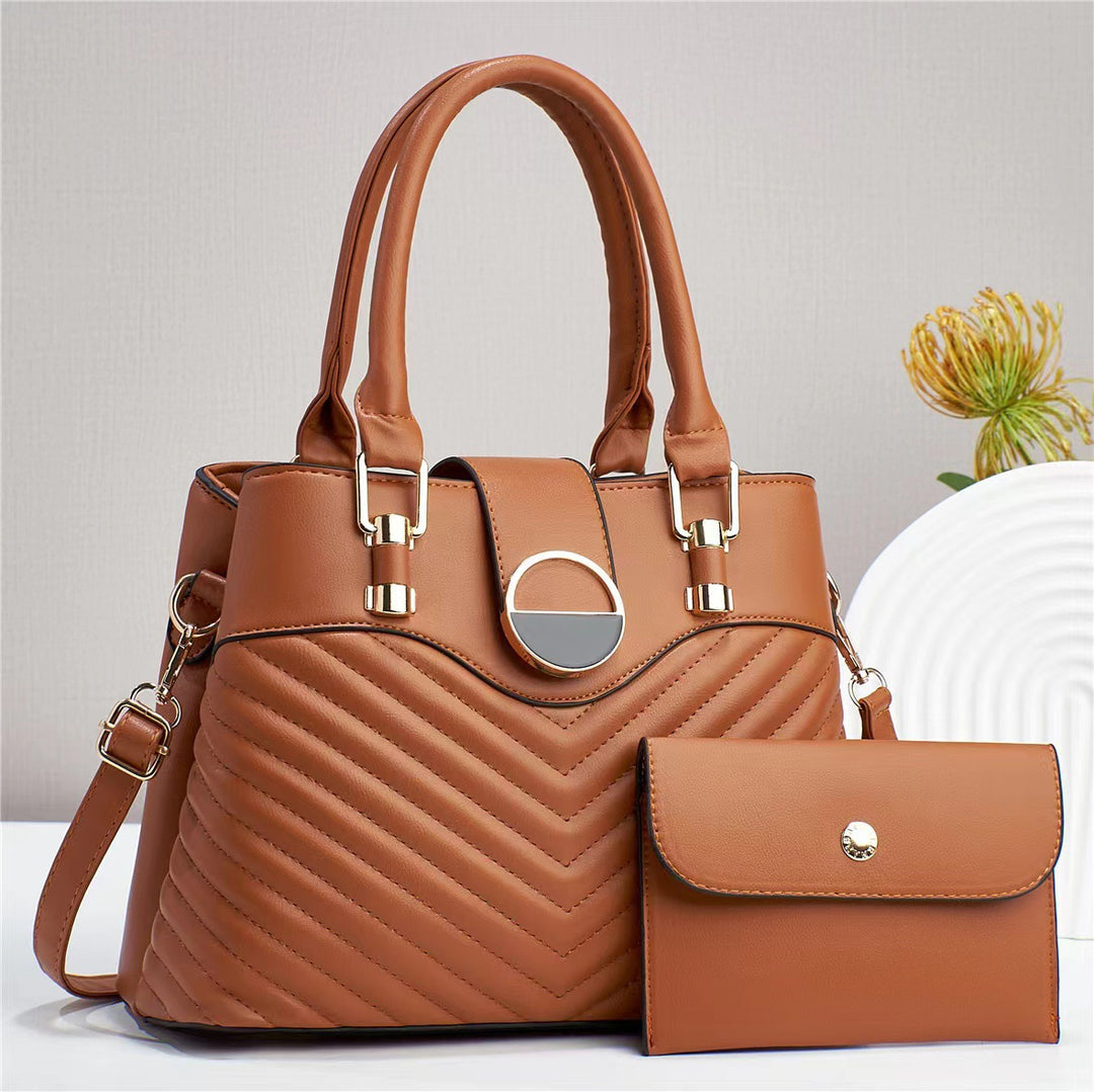 Damen modische Handtasche mit strukturiertem Design und abnehmbarer Tasche Nord Taschen