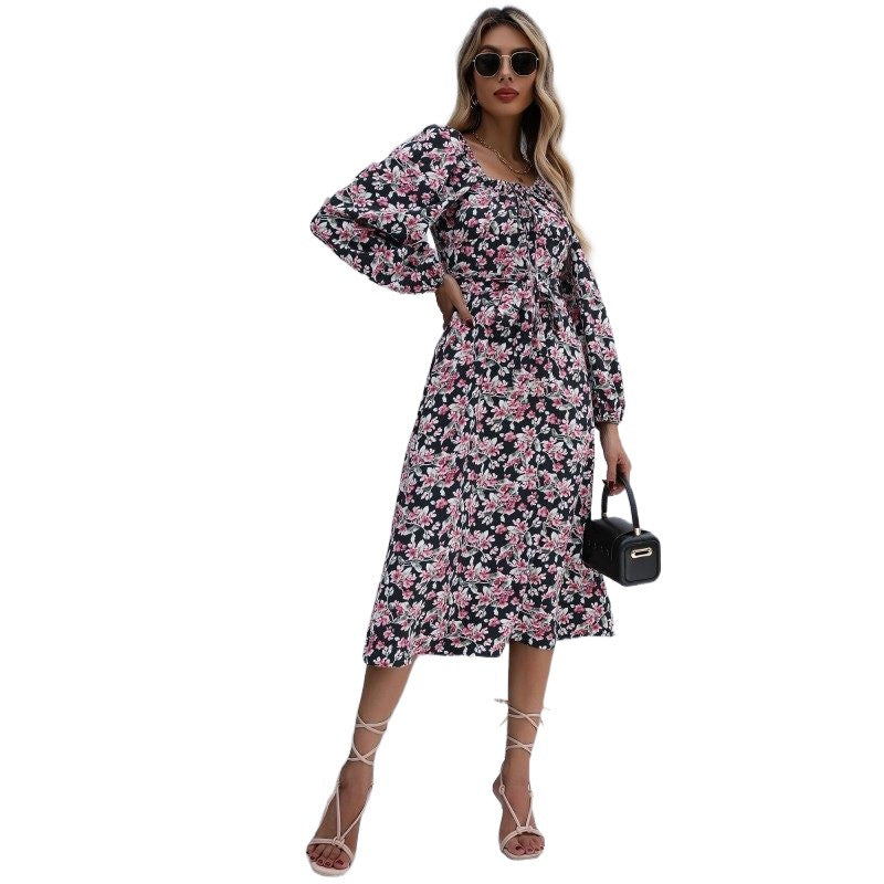 Damen Floral Maxikleid mit Rüschendetails Nord Taschen