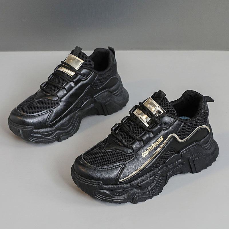 Damen Sportliche Sneakers mit modischer Metallic-Applikation und strukturierter Oberfläche