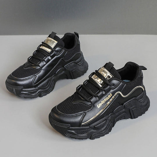 Damen Sportliche Sneakers mit modischer Metallic-Applikation und strukturierter Oberfläche