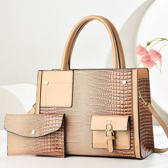 Damen Handtasche mit strukturiertem Schlangenleder-Look und abnehmbarer Mini-Clutch Nord Taschen