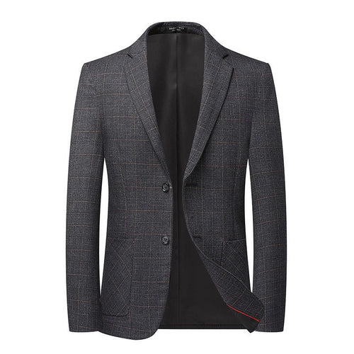 Herren Eleganter karierter Sakko mit taillierter Passform und leichter Wollmischung Nord Taschen